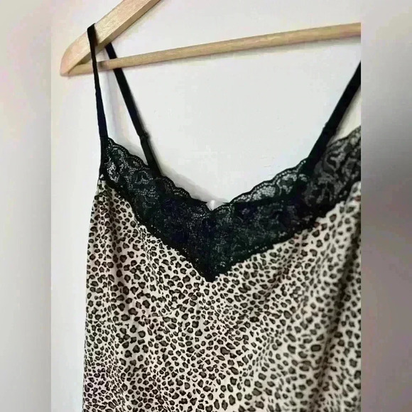 Vintage Jessica Womens  Leopard Print Babydoll Lace Cami Lingerie Top Large - Picture 3 of 11